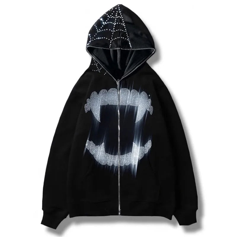 Full Zip Rhinestone Skeleton