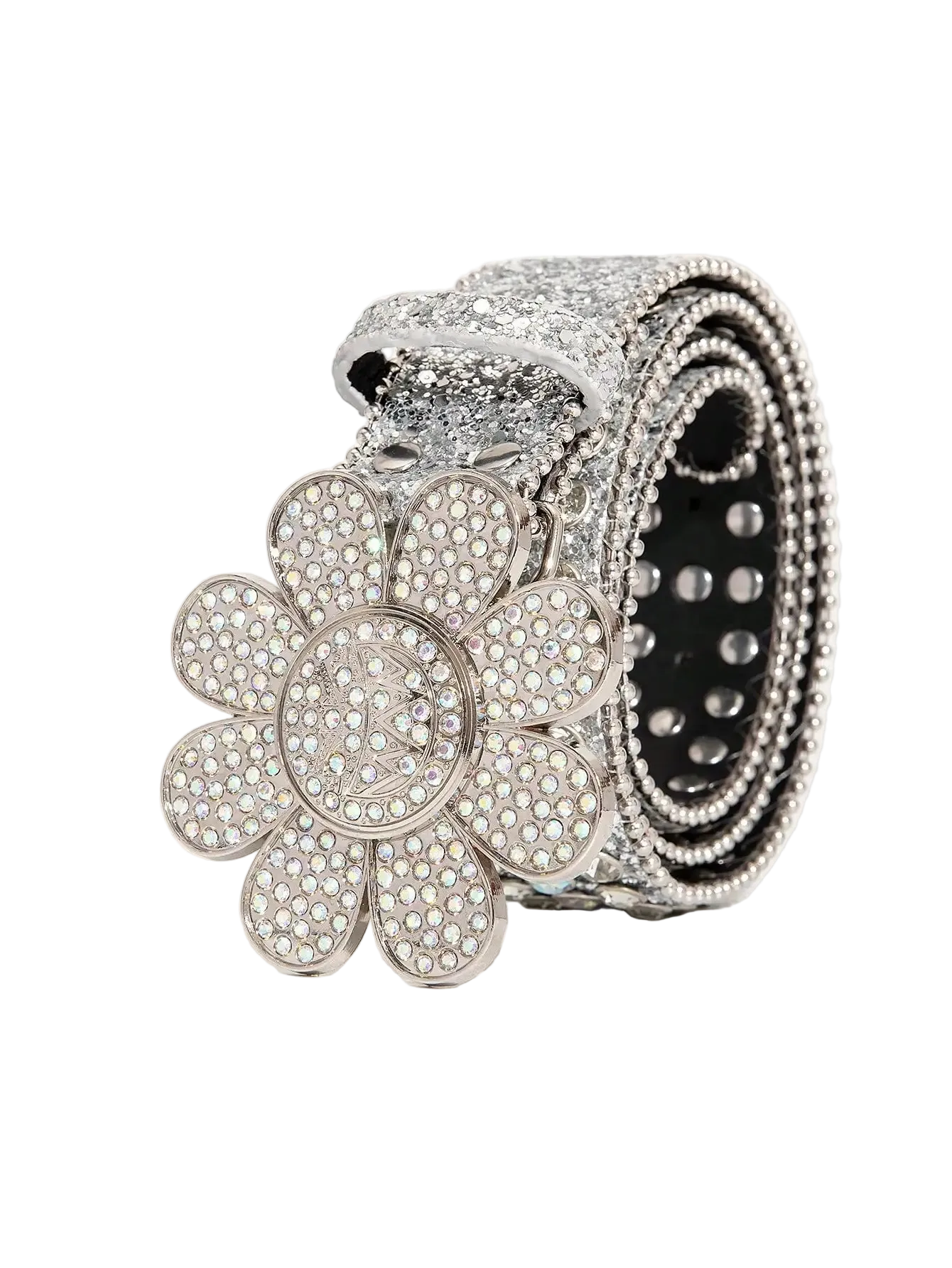 Flower rhinestone buckle