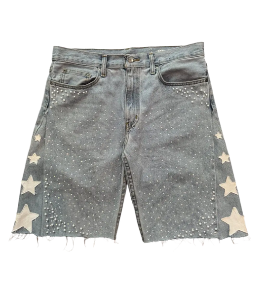 Vintage Rhinestone Denim Shorts