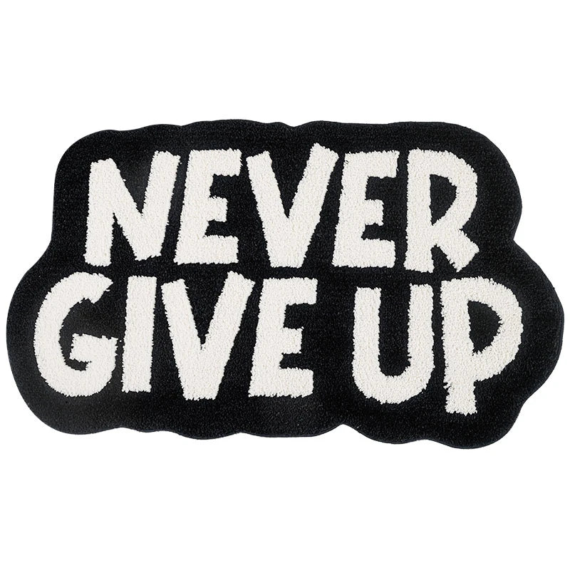 Never Give Up Motivationa Rug