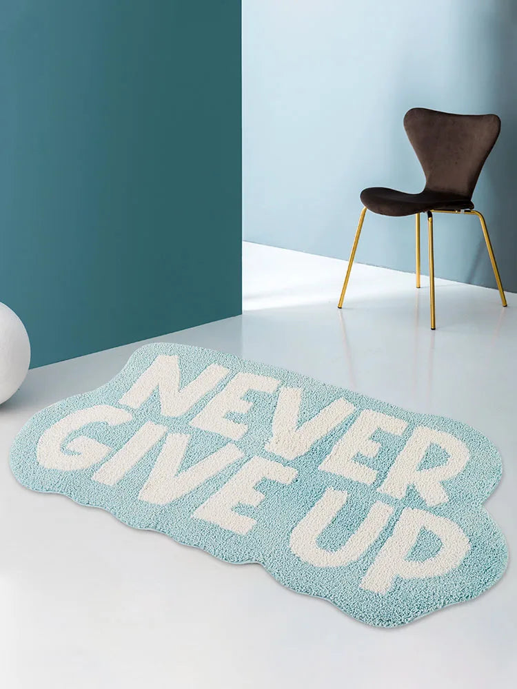 Never Give Up Motivationa Rug