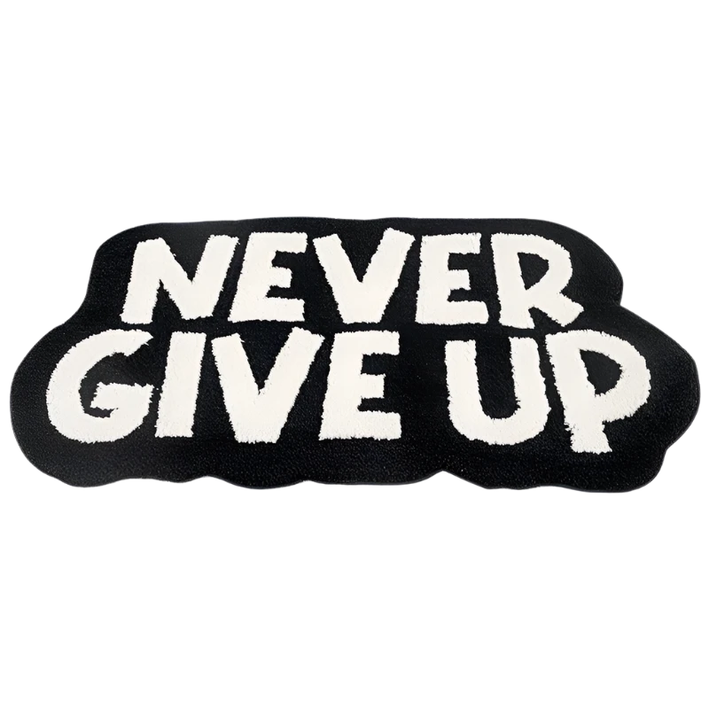 Never Give Up Motivationa Rug