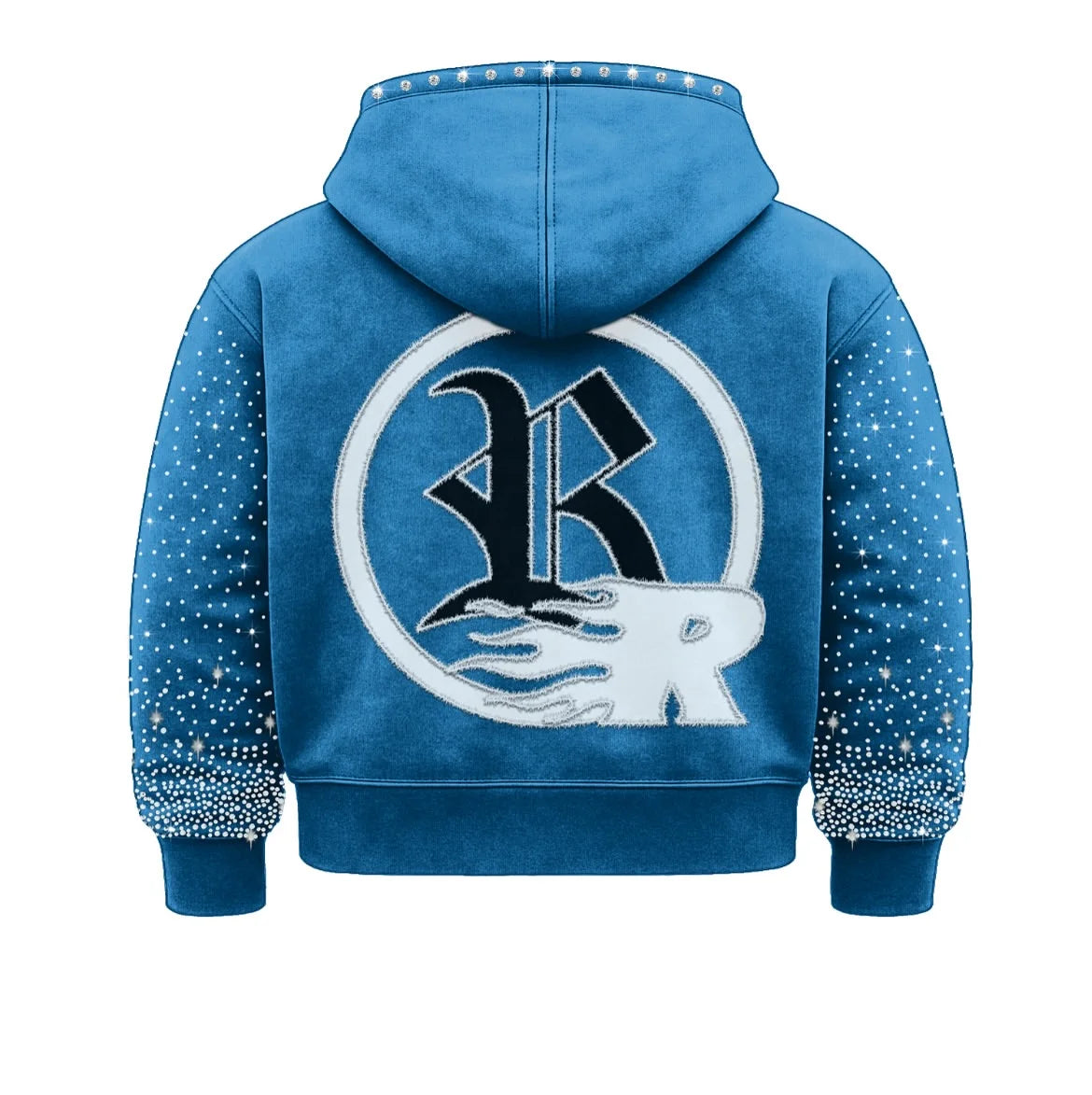Rhinestone R loose hoodie