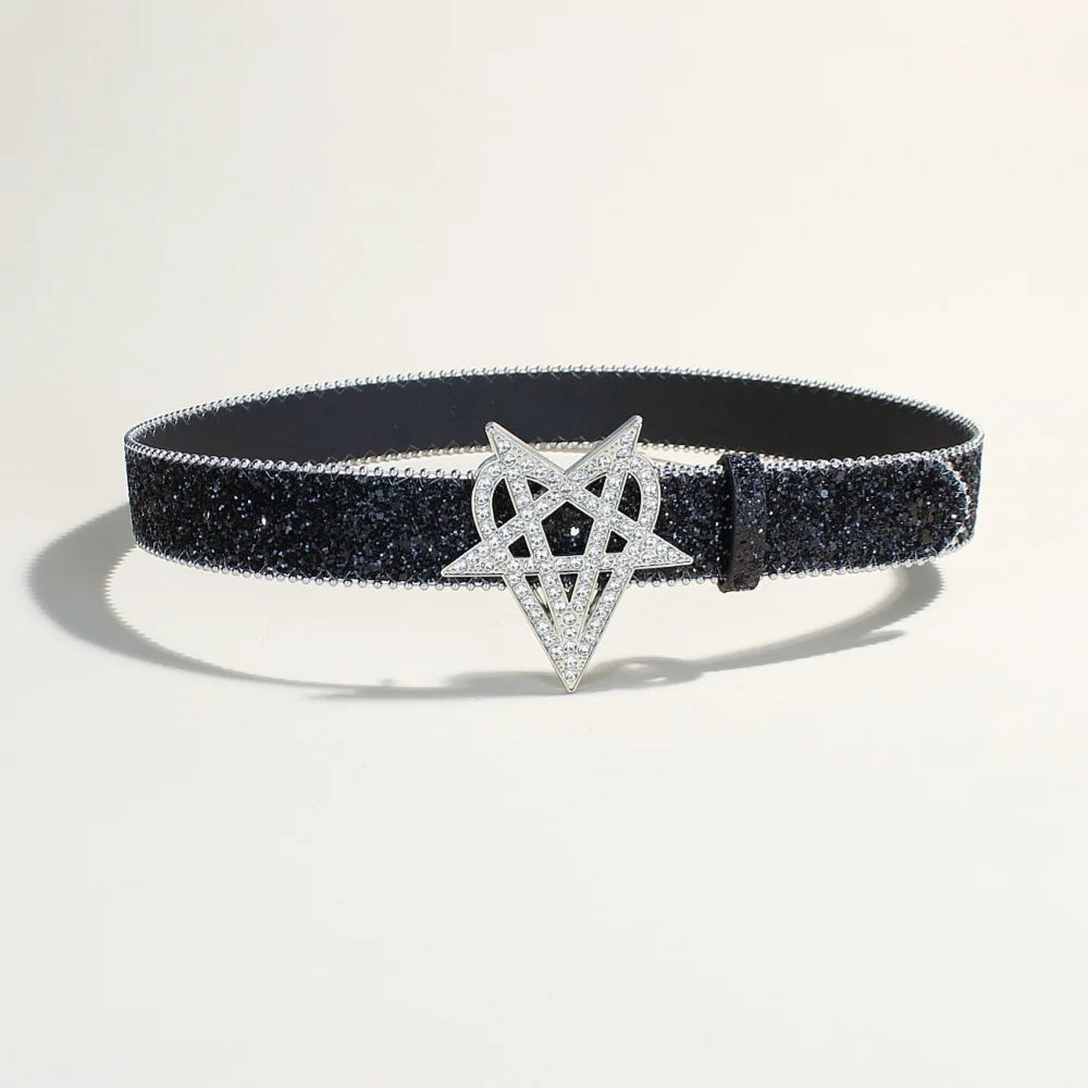Sequin Punk Metal Buckle Belt