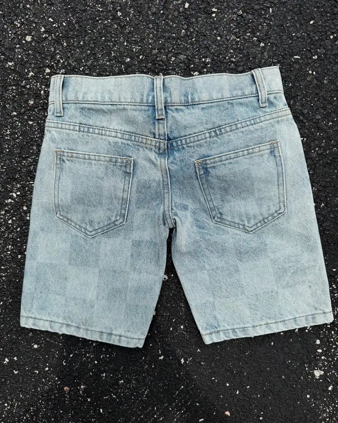 Y2K Popular Masonry Design Denim Shorts Patch Vintage Shorts Men Women Street Hip Hop Fashion Harajuku Punk Loose Wide Leg Pants