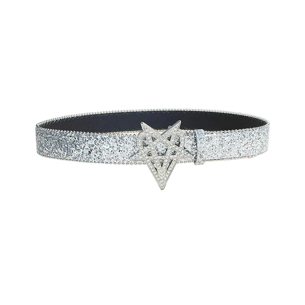 Sequin Punk Metal Buckle Belt