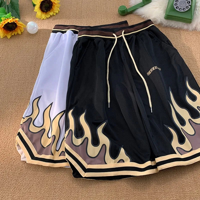 Flame Print Shorts